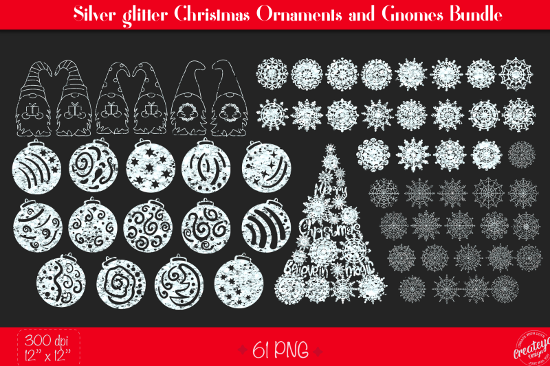 silver-glitter-christmas-ornaments-and-christmas-gnomes