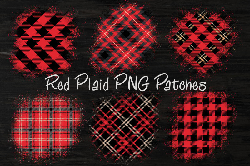 distressed-red-plaid-patches