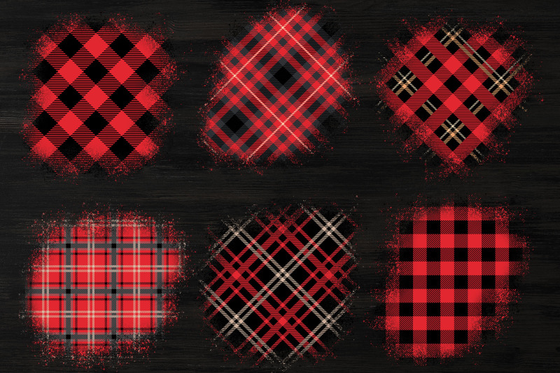 distressed-red-plaid-patches