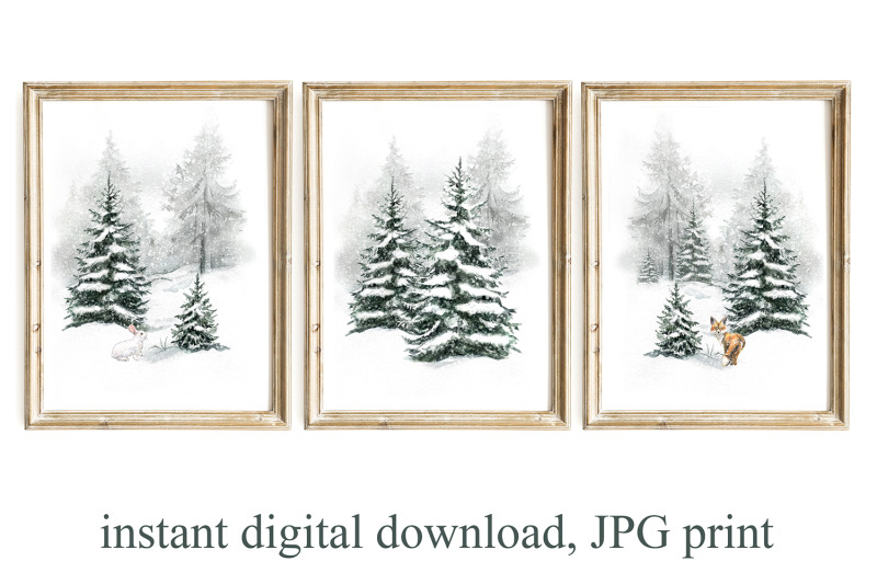 christmas-trees-wall-art-christmas-forest-printable-wall-art
