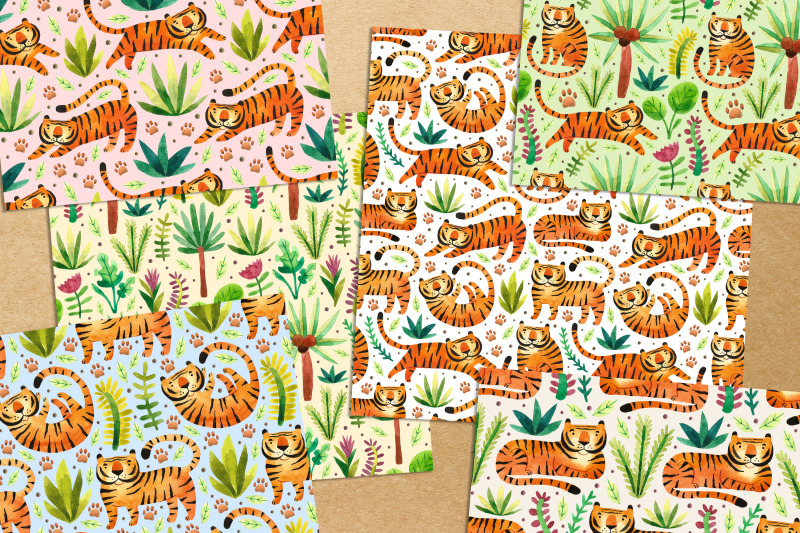 cute-tigers-in-jungles-wild-animals-seamless-patterns