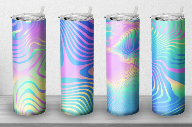 8 Tumbler Straight 20 OZ Sublimation Holographic Wrap Design By ...