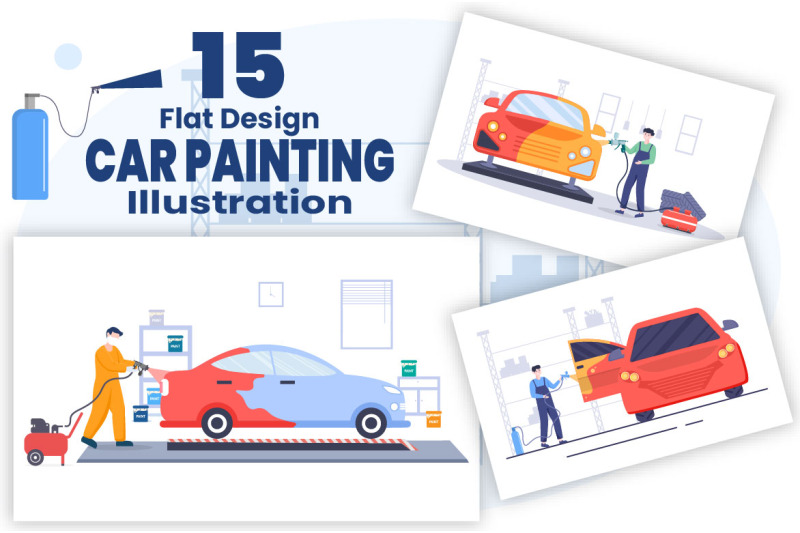 15-car-painting-machine-with-spray-gun-illustration