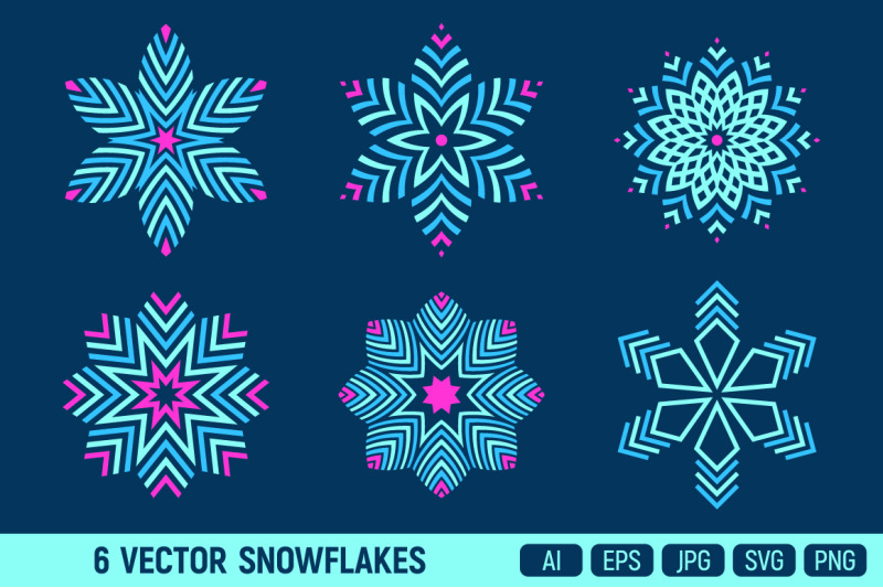 6-vector-color-snowflakes
