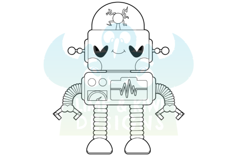 robots-digital-stamps-lime-and-kiwi-designs