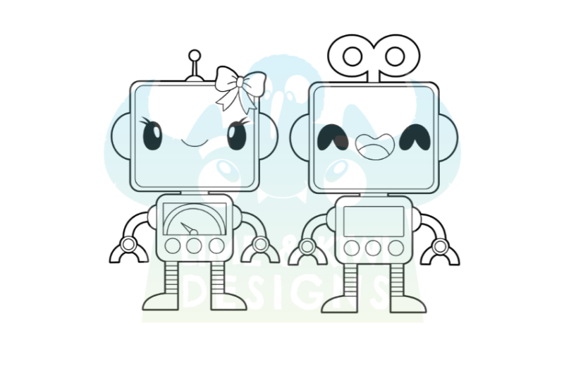 robots-digital-stamps-lime-and-kiwi-designs