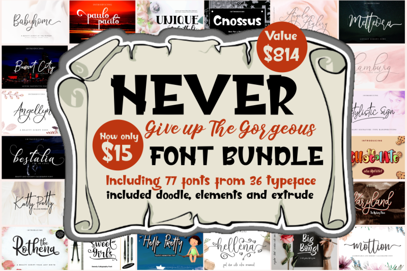 77-fonts-in-never-give-up-gorgeous-font-bundle