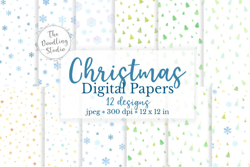 watercolor-christmas-digital-papers