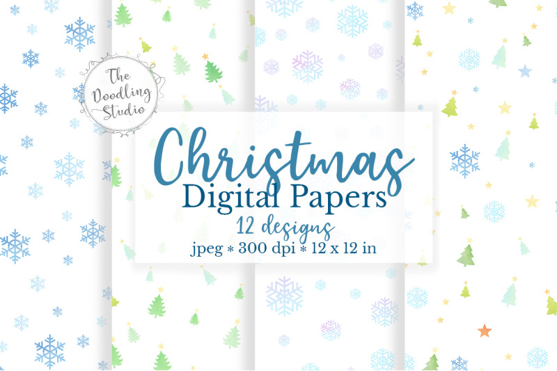 watercolor-christmas-digital-papers