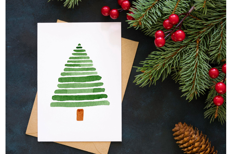 Printable Christmas Card, minimalist Merry Christmas By RED DOTS HOUSE ...