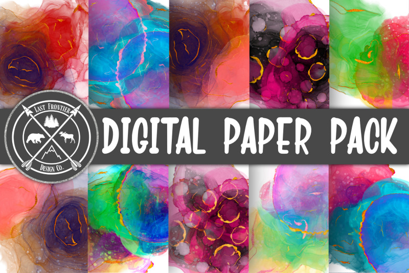 alcohol-ink-digital-papers