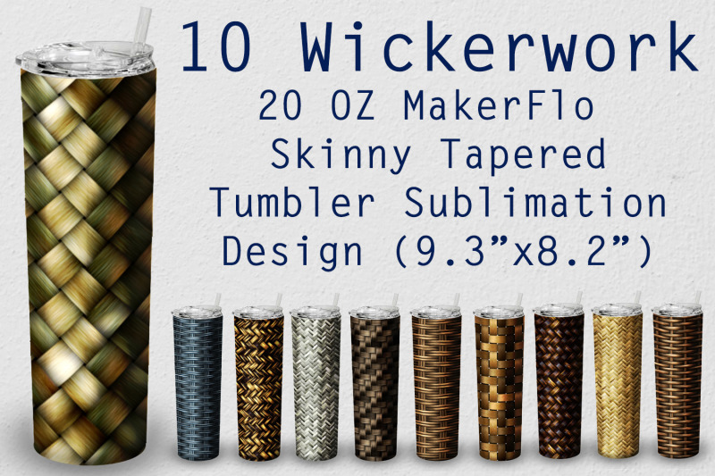 10-tumbler-tapered-20-oz-sublimation-wickerwork-wrap-design