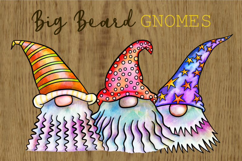 funny-big-beard-watercolor-garden-gnomes