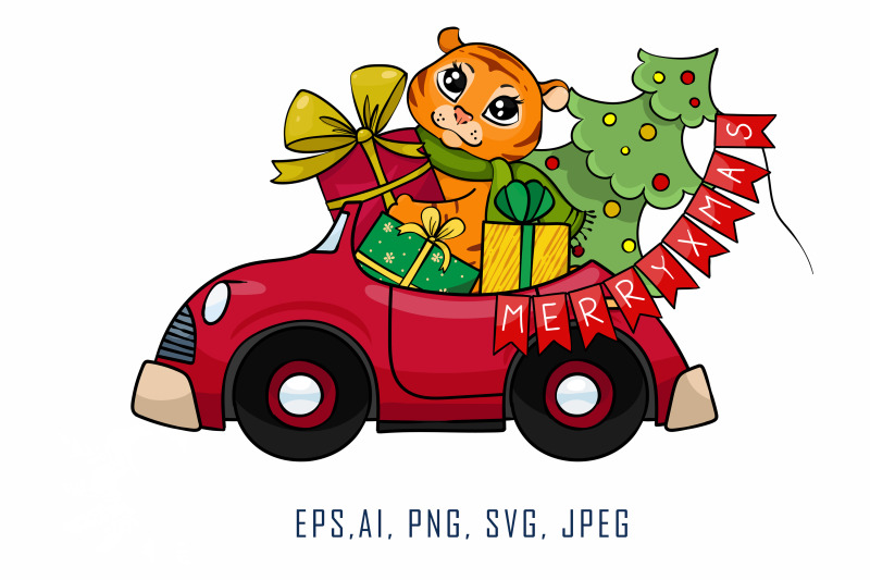 cute-little-tiger-rides-a-red-car-christmas-character