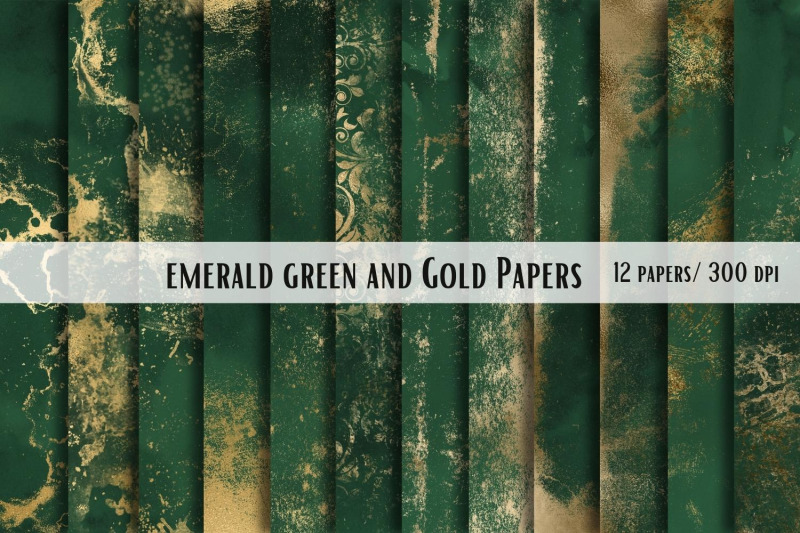 emerald-watercolor-green-amp-gold-papers