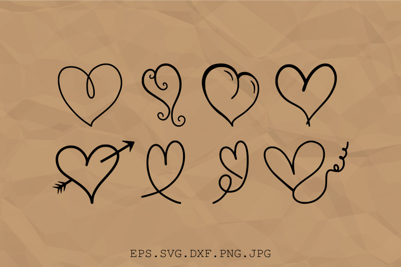 doodle-love-heart-symbol-vector-set