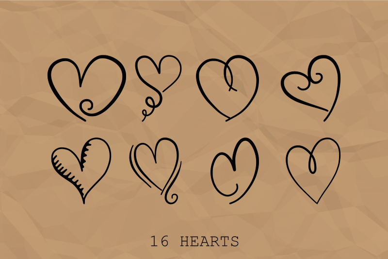 doodle-love-heart-symbol-vector-set