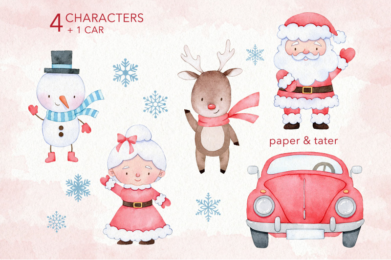 santa-cars-watercolor-clipart-front-view-christmas-vehicles-png