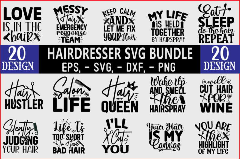 hairdresser-svg-t-shirt-design-bundle