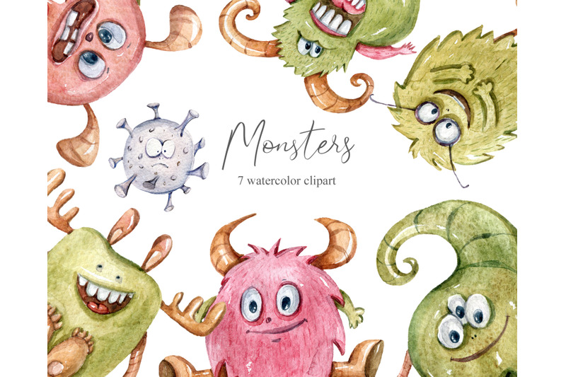 watercolor-monster-clipart-7-cute-illustrations-png