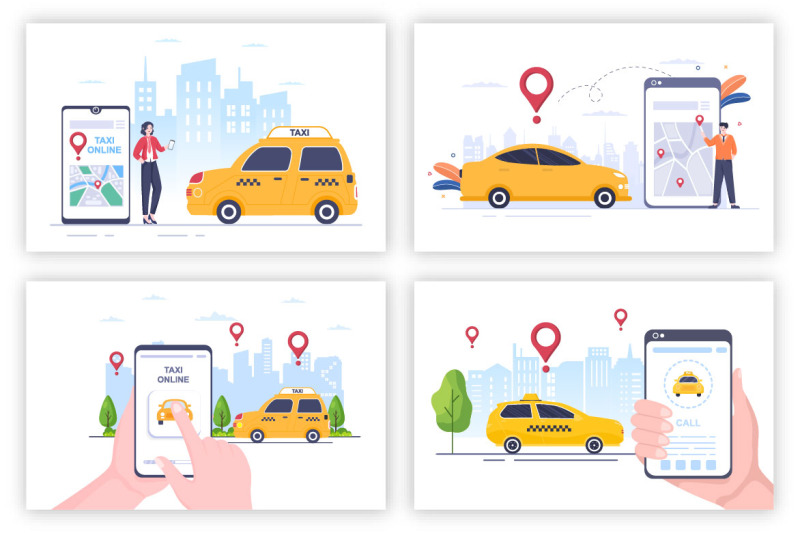 17-online-taxi-booking-travel-service-flat-design-illustration