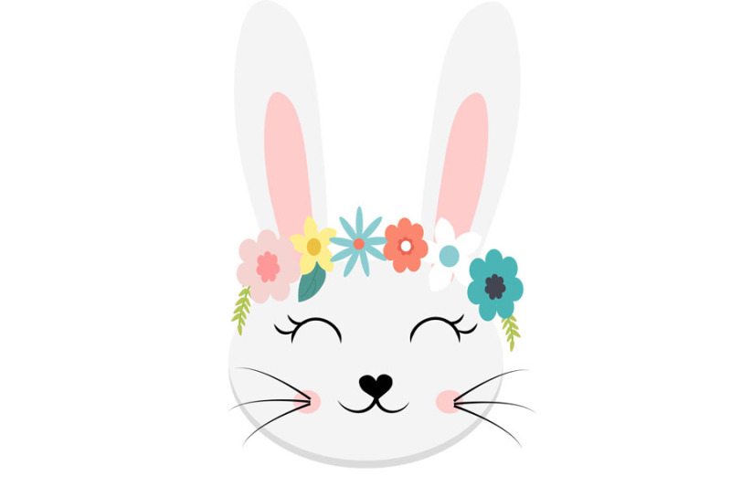 rabbit-face-svg-with-flowers-cute-rabbit-svg-rabbit-clip-art-rabb