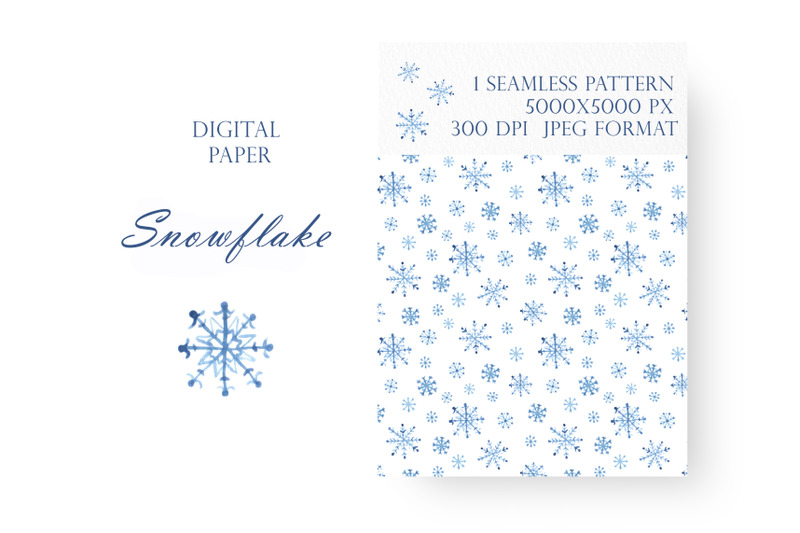 snowflake-watercolor-digital-paper-seamless-pattern-winter-christmas