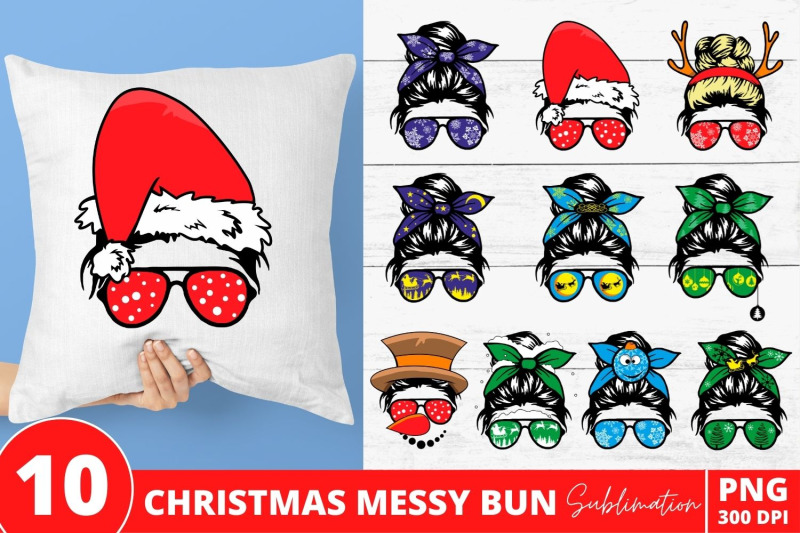 christmas-messy-bun-sublimation-bundle
