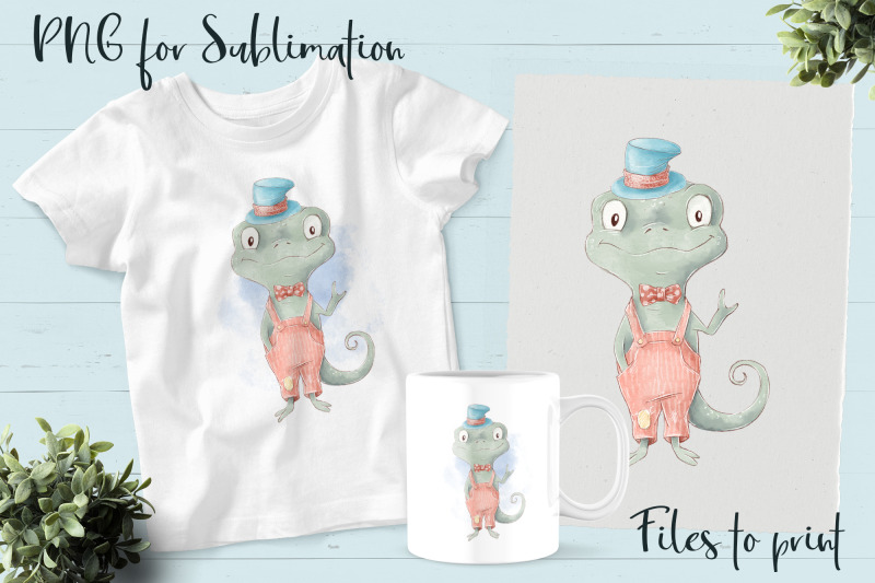 cute-chameleon-sublimation-design-for-printing
