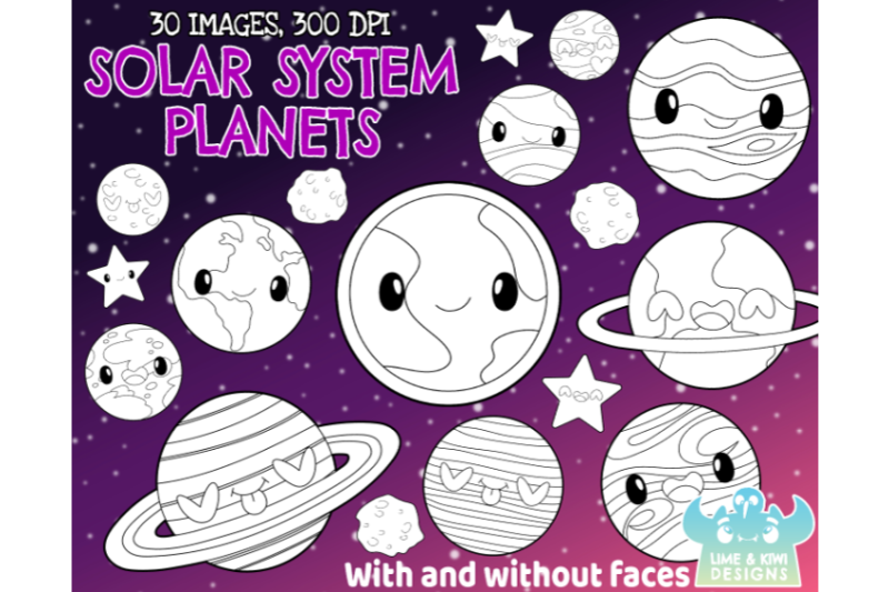 solar-systems-planets-digital-stamps