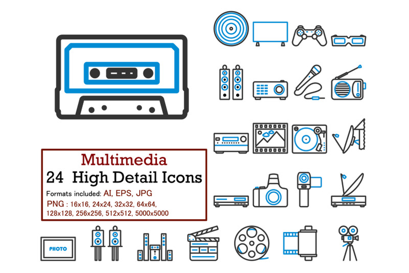 multimedia-icon-set