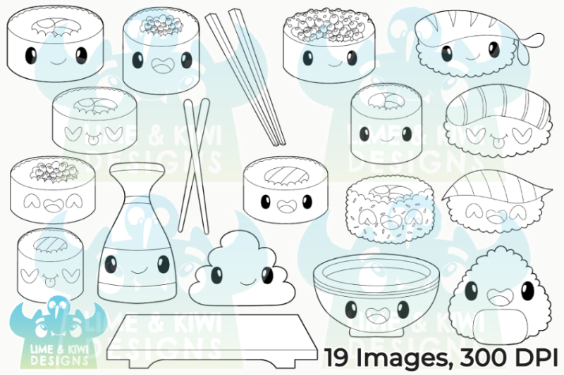 cute-sushi-digital-stamps-lime-and-kiwi-designs
