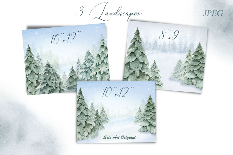 woodland-landscape-spruce-christmas-trees-background-forest-watercolor