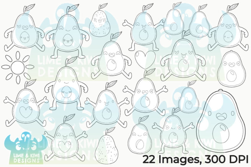 happy-avocados-digital-stamps-lime-and-kiwi-designs