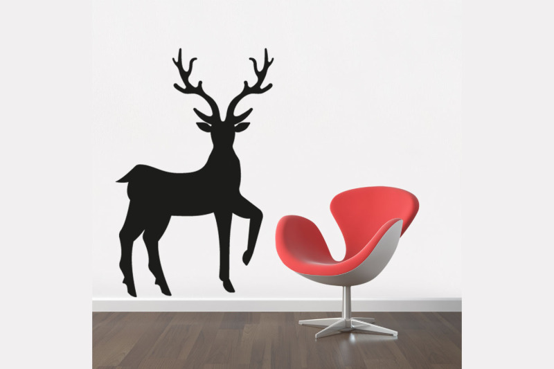 deer-silhouette-with-ornament-svg