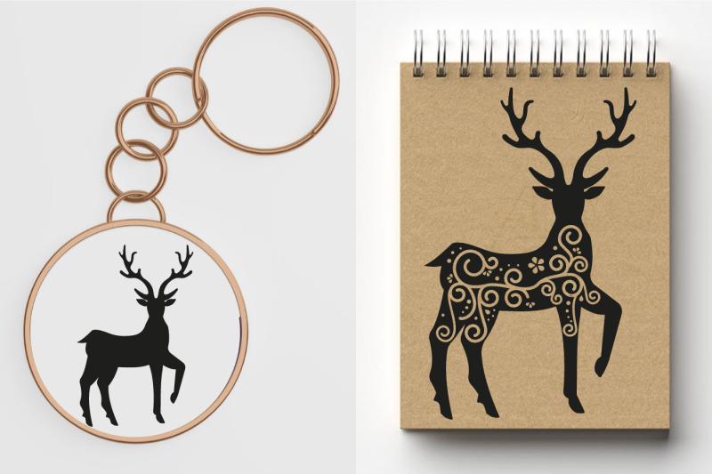 deer-silhouette-with-ornament-svg