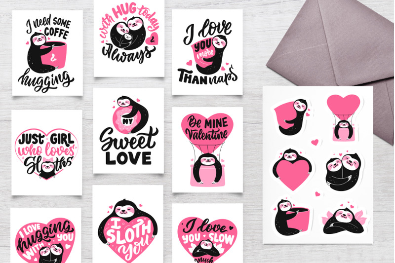love-amp-hug-clipart-sloth-stickers