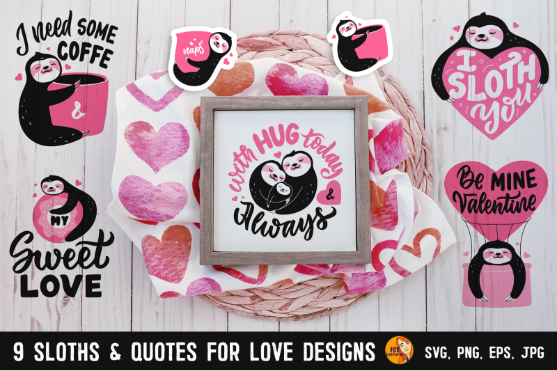 love-amp-hug-clipart-sloth-stickers