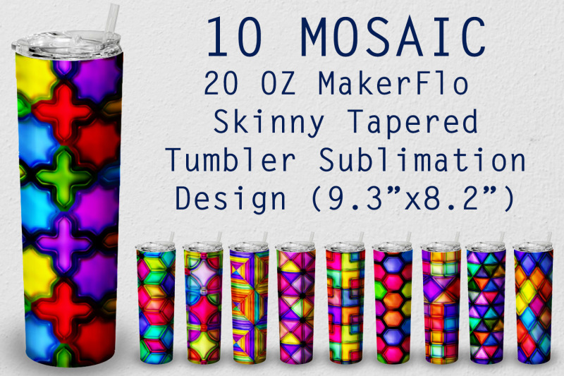 10-tumbler-tapered-20-oz-sublimation-mosaic-wrap-design