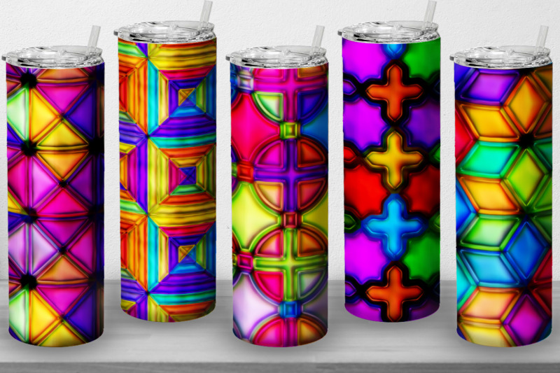 10-tumbler-straight-20-oz-sublimation-mosaic-wrap-design