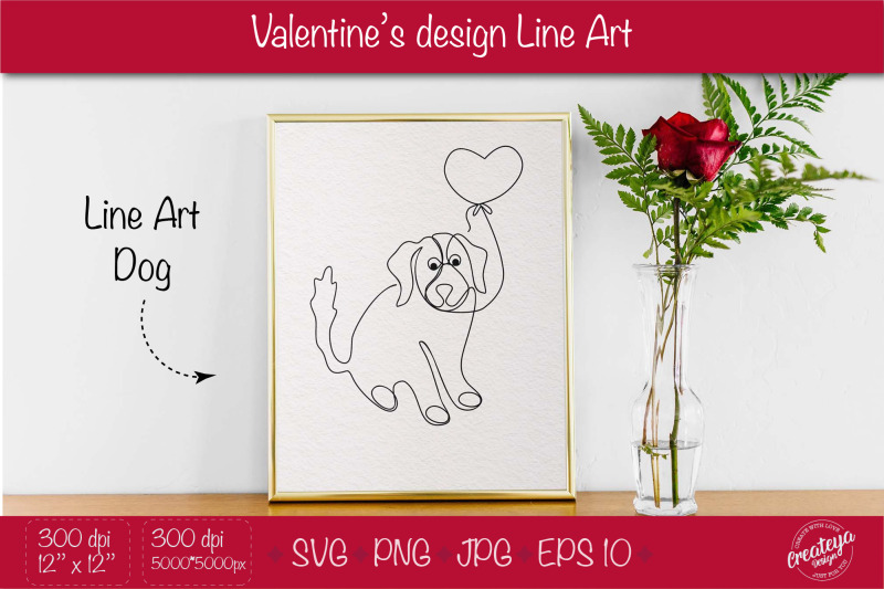 valentines-dog-line-art-svg-illustration-line-drawing