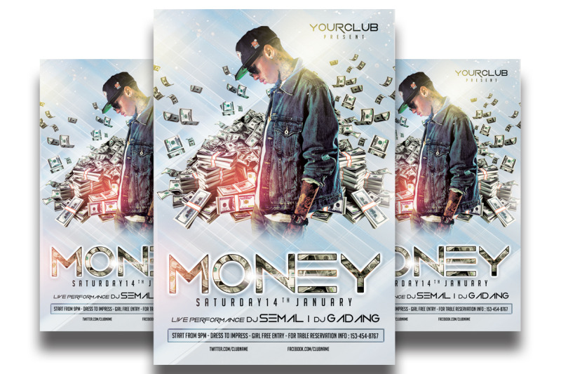 money-party-flyer-template