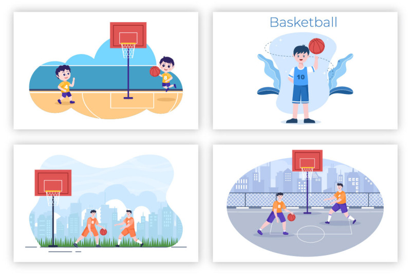 17-kids-cartoon-playing-basketball-flat-illustration