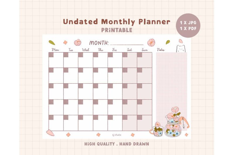 cute-undated-printable-monthly-planner