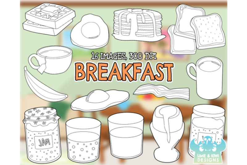 breakfast-digital-stamps-lime-and-kiwi-designs