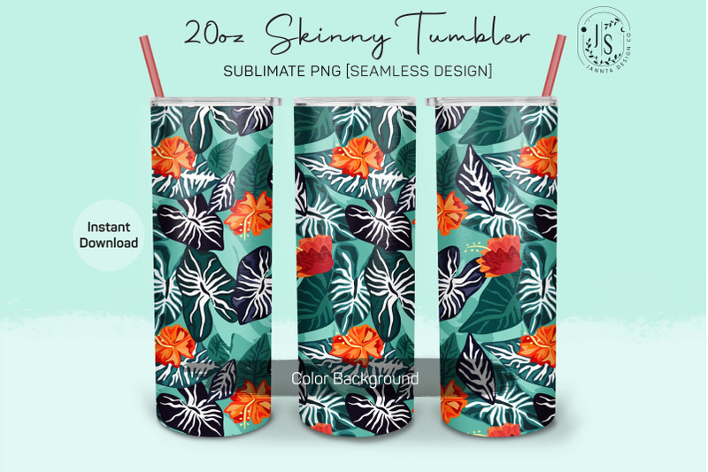 tropical-forest-leaves-20oz-tumbler-sublimation