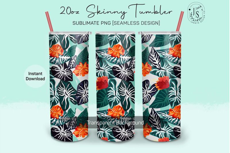 tropical-forest-leaves-20oz-tumbler-sublimation