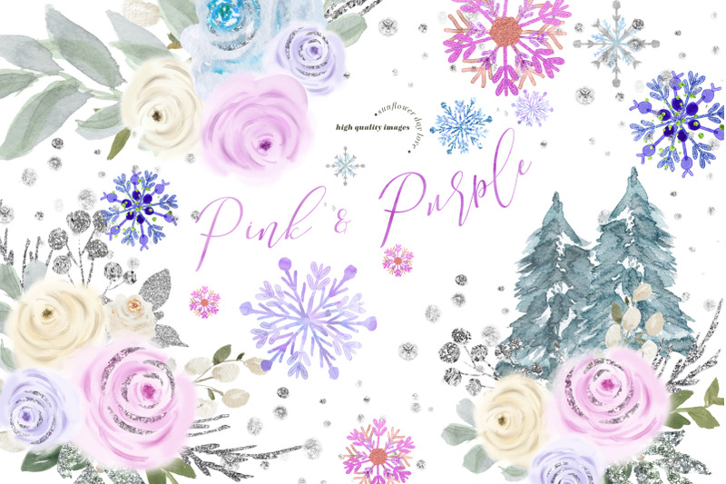winter-blue-pink-amp-purple-floral-clipart
