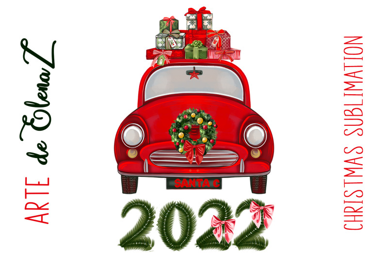 vintage-red-car-with-christmas-gifts