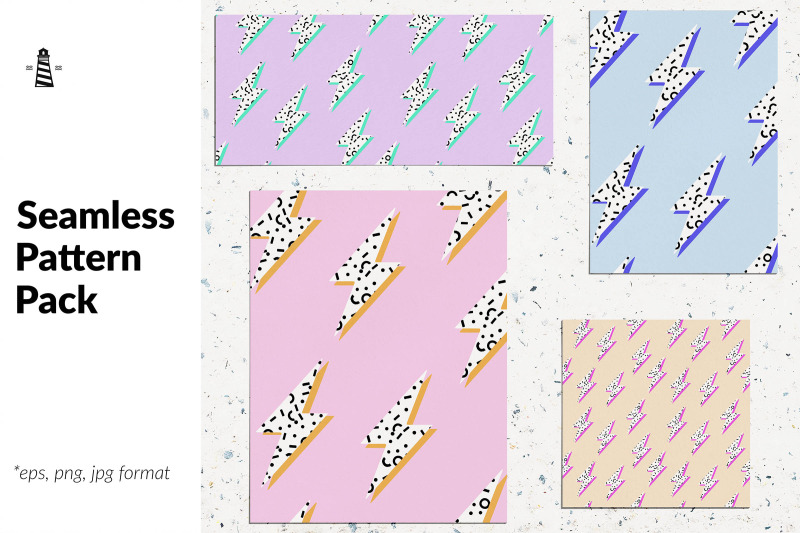 lightning-bolts-seamless-patterns